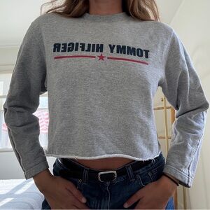Tommy Hilfiger Gray Logo Crop Top